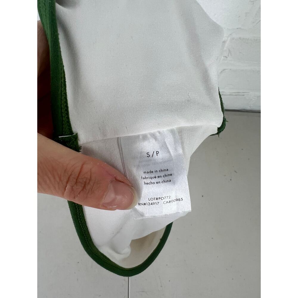 WeWoreWhat Contrast One Shoulder Bikini Top Asymmetrical White Green SIze S/P - Picture 8 of 10